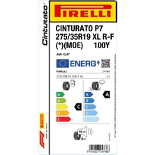 Pirelli 275/35 R19 100Y Xl Cinturato P7 Rft * Moe Oto Yaz Lastiği ( Üretim Yılı: 2024 )