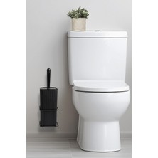 Okyanus Home Siyah Eko Magic Askılı Kare Mina Wc Fırçalık