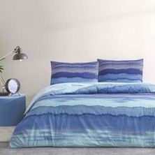 Taç Wave Ranforce Çift Kişilik Nevresim Takımı Mavi