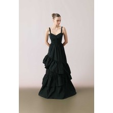 ROMAN Maksi Boy Tafta Elbise Siyah Y2431303_001