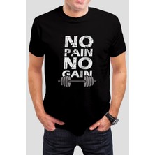 T-35 No Pain No Gain Sporcu Siyah Unisex Tişört C189