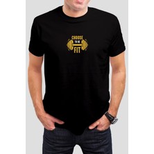 T-35 Spor Baskılı Siyah Unisex Tişört C221