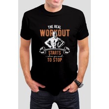 T-35 Sporcu Baskılı Siyah Unisex Tişört C194