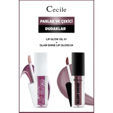 Cecile Glam Shine-Lip Oil Parlak Dudaklar Bakım Ve Makyaj Seti 01-04