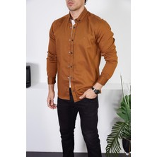Enzim Jeans Erkek Slim Fit Kot Gömlek