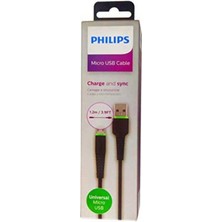 Philips UsbA to Micro Hızlı Data ve Şarj Kablosu 1.2m DLC1530U Siyah