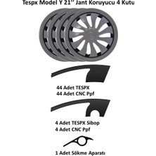 Ayaltes Tespx Tesla Uberturbine 21 Inc Jant Koruma Ürünü Özel Kesim Ppf'li 4 Jant