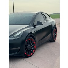 Ayaltes Tespx Tesla Uberturbine 21 Inc Kırmızı Jant Koruma Ürünü Özel Kesim Ppf'li 4 Jant