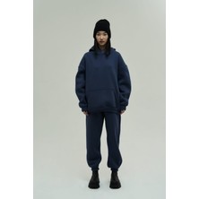 Yakamel Kadın Kalın Içi Pamuklu Oversize Eşofman Takımı