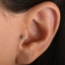 Saf Pırlanta 0.04 Karat Tektaş Pırlanta Tragus Piercing