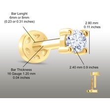 Saf Pırlanta 0.04 Karat Tektaş Pırlanta Tragus Piercing