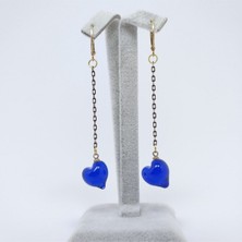 Hanecambaz Murano Cam Mini Kalp Küpe Sallantılı