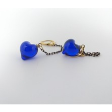 Hanecambaz Murano Cam Mini Kalp Küpe Sallantılı