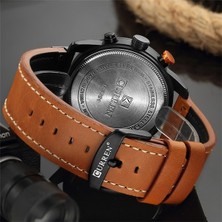 Curren M8291 Kronograf Deri Erkek Kol Saati Rose Kahve (Yurt Dışından)