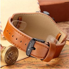 Curren M8225 Askeri Deri Quartz Erkek Kol Saati Siyah Kırmızı (Yurt Dışından)