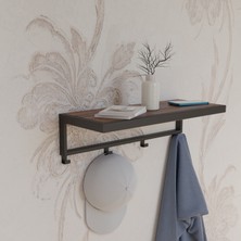 Lyla Concept Lina Plus Aksesuar Ceviz Raflı Askılık,portmanto (43 Cm-4 Askı)