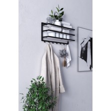 Lyla Concept  Sofya 2 Katlı Beyaz Raflı Askılık,portmanto (53 Cm-5 Askı)