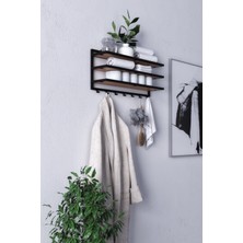 Lyla Concept  Sofya 2 Katlı Ceviz Raflı Askılık,portmanto (53 Cm-5 Askı)