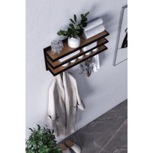 Lyla Concept Sofya 2 Katlı Ceviz Raflı Askılık,portmanto (43 Cm-4 Askı)