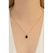 Osmanlı Gümüş Safir Taşlı Damla Model Kadın Gümüş Kolye Gkldmltsmd3-Ros