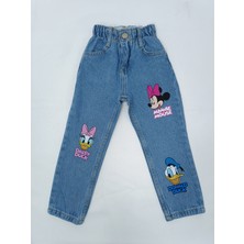 Jabber Kız Çocuk Kot Pantolon Minnie Koyu Mavi
