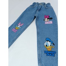 Jabber Kız Çocuk Kot Pantolon Minnie Koyu Mavi