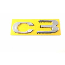 Behin Dizayn Cıtroen C3 Bagaj Yazısı Nikel 71MM-22MM