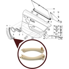 Behin Dizayn Bmw 3 Serisi E90 Iç Kapı Tutamak Kapağı Sağ Sol Takım Bej 05-2011