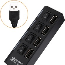 Kkbucket Cbtx Pc Laptop Için Yeni 4 Bağlantı Noktalı USB 2.0 Hub Açma/kapama Anahtarları + Dc Güç Adaptörü Kablosu (Yurt Dışından)