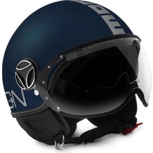 Momo Design Momodesing Fgtr Evo Mono Matt Blue Silver Açık Kask