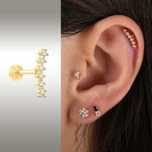 Saf Pırlanta 0.06 Karat Pırlanta Tragus Piercing