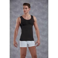 Doreanse Siyah Erkek Geniş Yaka Toparlayıcı Korse Atlet