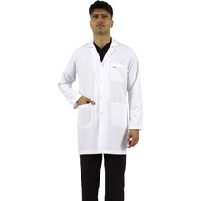 Seza Tekstil Gömlek Yaka Orta Boy Beyaz Erkek Doktor Öğretmen Hemşire Laboratuvar Önlüğü