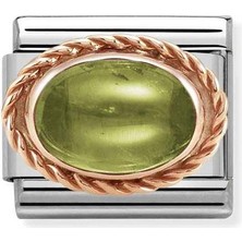 Nomination Composable Classic Dekoratif Link - Taşlar Oval - Peridot - (36 Perıdot) 9k Rose Altın