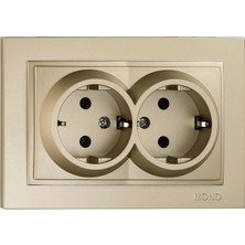 Mono Despina Metalik Titanyum Ikili Topraklı Priz Komple Çerçeveli 2204-120