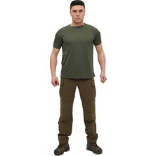 Single Sword Yakasız Kısa Kol Tactical T-Shirt - Tişört