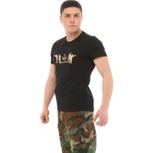 Single Sword Bisiklet Yaka Kısa Kollu Baskılı T-Shirt Tişört