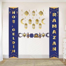 Parti Dükkanım Ramazan Afişli Duvar Süsleme Seti Mavi