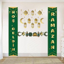 Parti Dükkanım Ramazan Afişli Duvar Süsleme Seti Yeşil