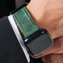 Vagave Apple Watch Deri Kordon 42MM 44MM 45MM 49MM 3 / 4 / 5 / 6 / Se / 7 / 8 / 9 Ultra / Ultra 2 Deri Kordon Yeşil Deri Apple Watch Kayış