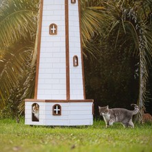 Mandu Ahşap Yel Değirmenli Kedi Evi