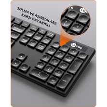 Lenovo Lecoo KM2001 Kablosuz Türkçe Q Klavye & Mouse Set Siyah