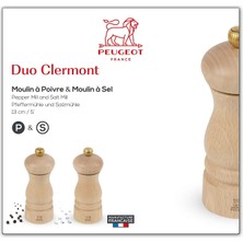 Peugeot Clermont Naturel Karabiber ve Tuz Değirmen Seti 13 cm