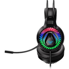 Aula S605 Kulak Üstü Işıklı Gaming Oyuncu Kulaklığı 3.5mm Jack + USB