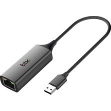 Bix Adp-08 USB 3.0 Gigabit Ethernet 10/100/1000Mbps RJ45 Dönüştürücü Adaptör