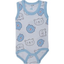 Bebelop Unisex Bebek Raporlu Çıtçıtlı Ayıcık Kafalar Body Zıbın Badi