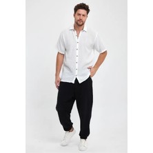 Kurular Tekstil Müslin Yakalı Kısakol Gömlek