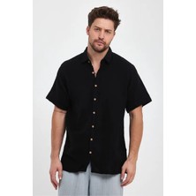 Kurular Tekstil Müslin Yakalı Kısakol Gömlek