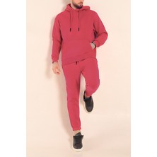 Yakamel Erkek 3 Iplik Paçası Lastikli Jogger Eşofman Takımı
