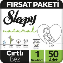 Sleepy Natural Fırsat Paketi Bebek Bezi 1 Numara Yenidoğan 50 Adet